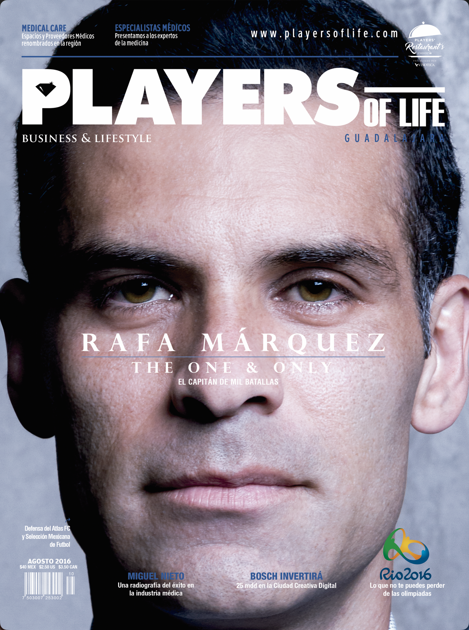 Editorial composition with portrait